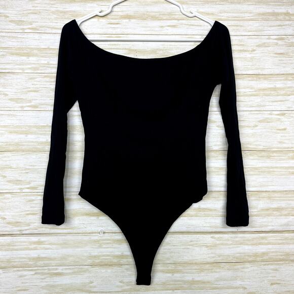 Privacy Please Off Shoulder Long Sleeve Button Front Bodysuit - Picture 7 of 7